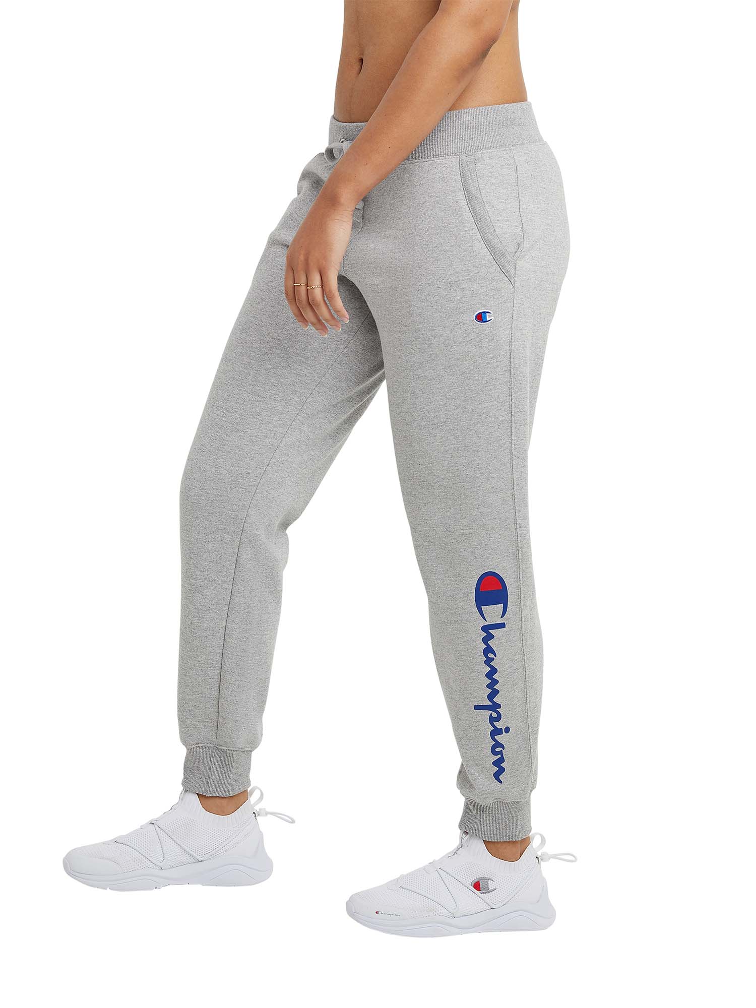 Champion Women's Powerblend Jogger with Graphic Gray Size M