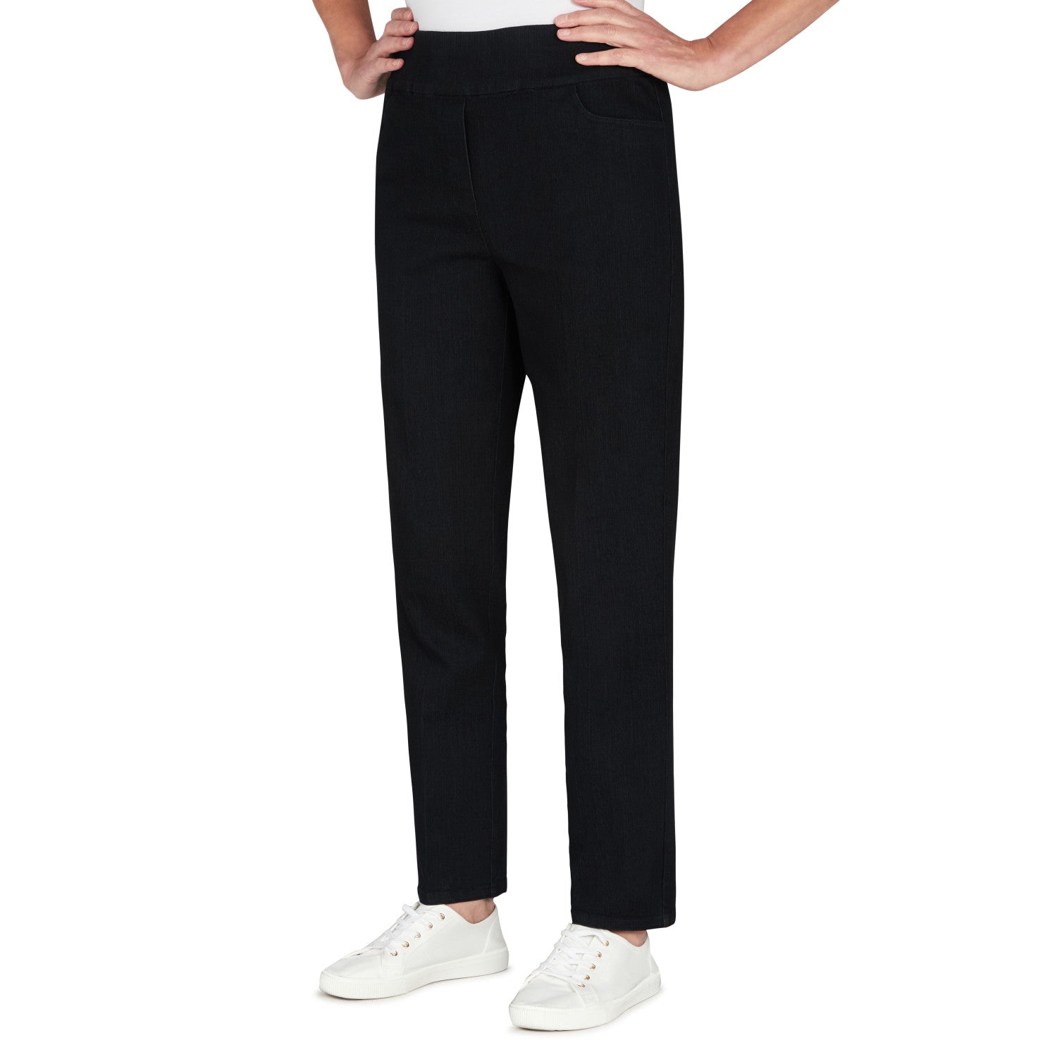 Alfred Dunner Womens Petite Super Stretch Mid- Rise Short Length Pant Size 14P