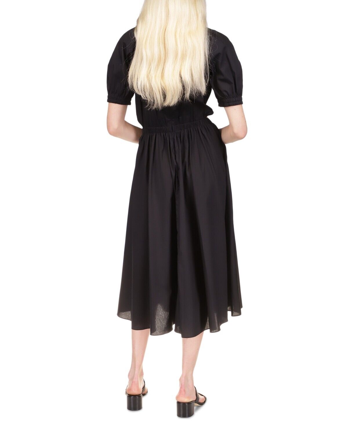 Michael Michael Kors Cut Out Cotton Midi Dress Black Size XL MSRP $175