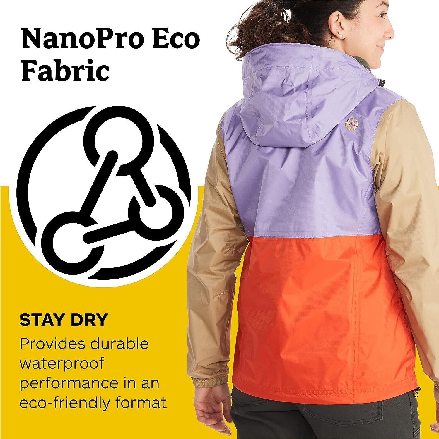 MARMOT Women's Precip Eco Anorak Waterproof Purple Orange Top Size XS MSRP $90