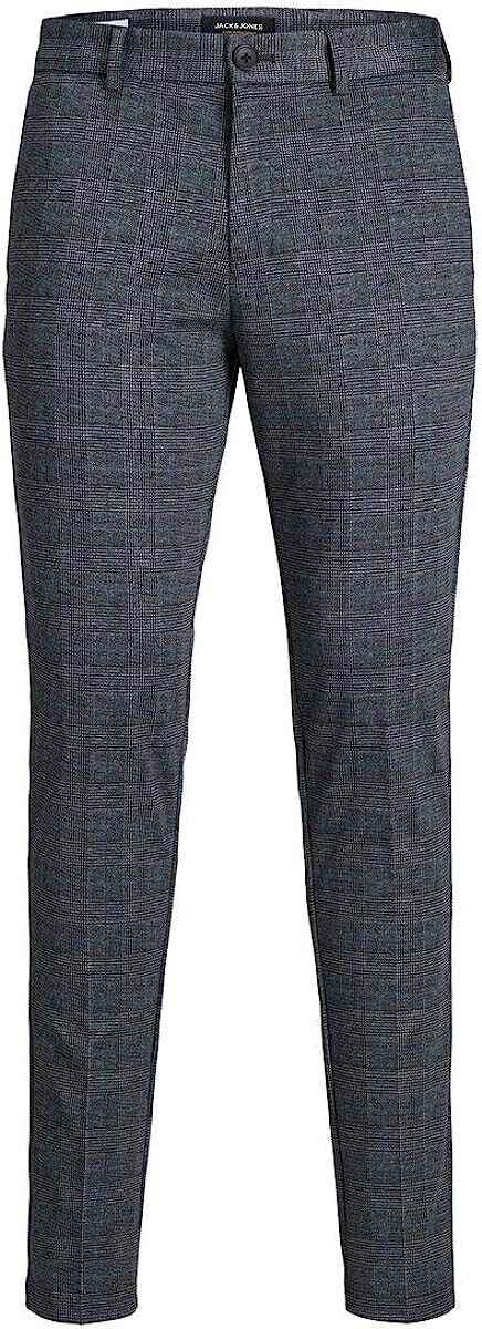 JACK & JONES Men's Marco Plaid Slim Knit Pants Gray Size 36/32 MSRP $70