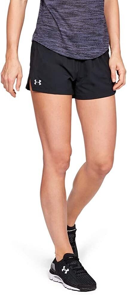 Under Armour Womens Launch Stretch Woven Shorts Black Size L MSRP $35
