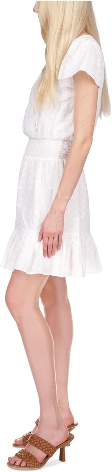 Michael Michael Kors Women's Julia Eyelet Dress Size L, White