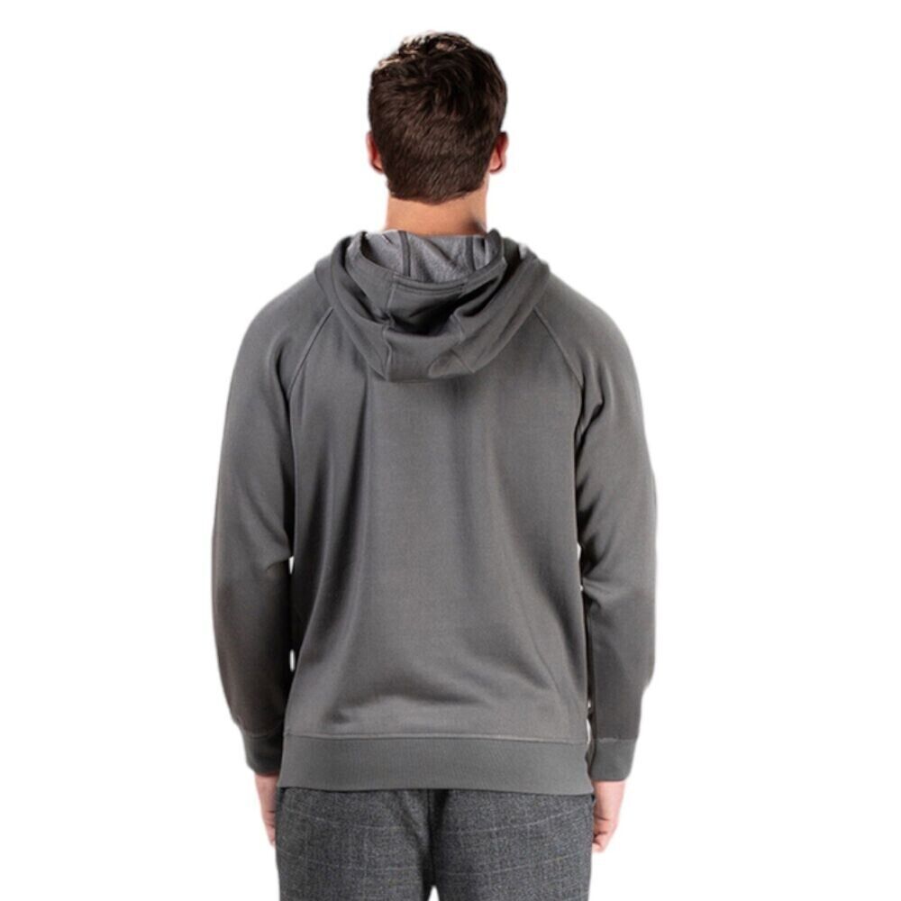 Natori Sathya Volcani Ash Grey Relaxed Fit 1/4 Zip Hooded Mens Sweatshirt Gray L