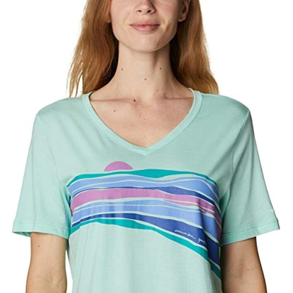 Columbia Women's Plus Size Bluebird Day Relaxed VNeck Top Green Size 2X MSRP $36