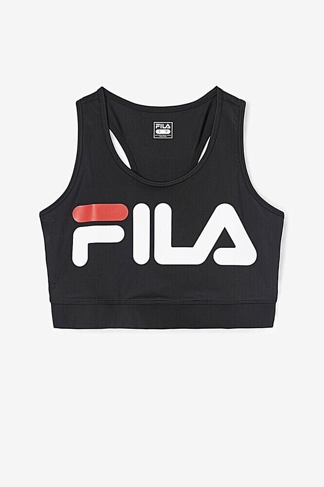 Fila Women's Plus Treasure Chest Graphic Sports Bra Black Size 3X