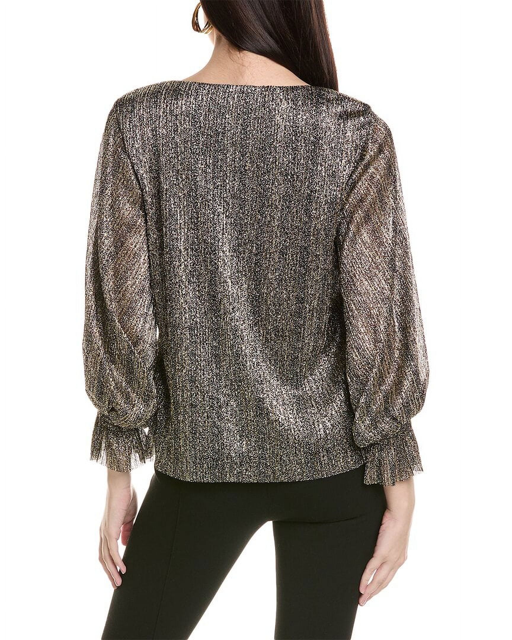 Vince Camuto womens V-Neck Blouse, Size M, Black