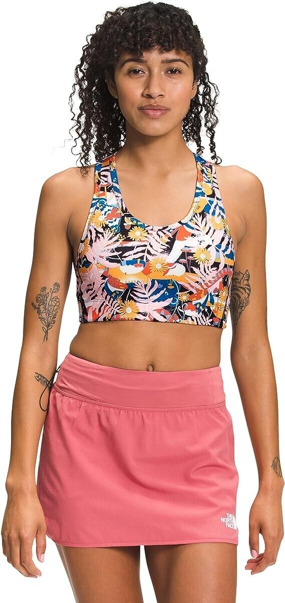 THE NORTH FACE Printed Midline Bra Pink Size XS MSRP $50