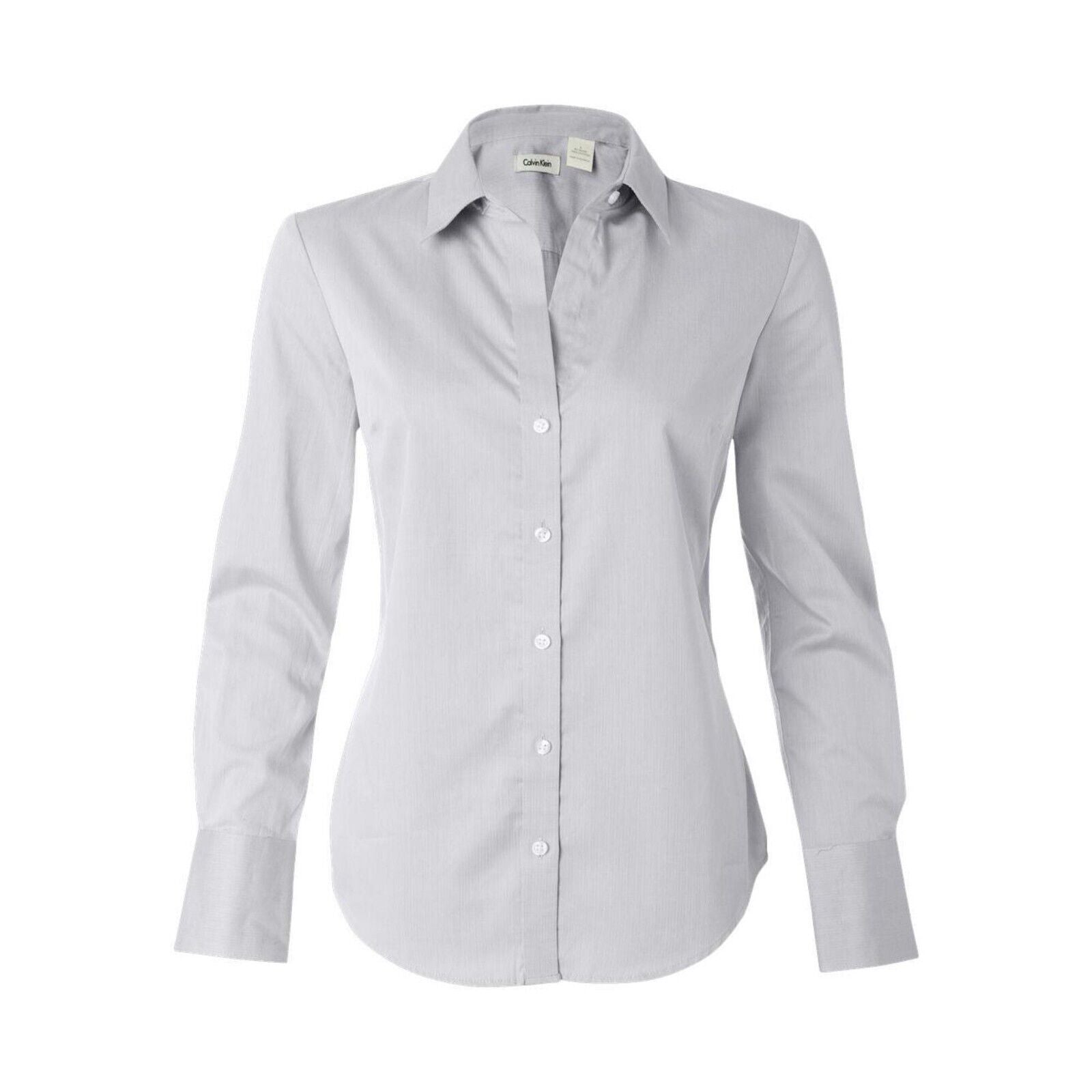 Calvin Klein Women's Pure Finish Cotton Button Shirt Gray Size 3XL (24-26)