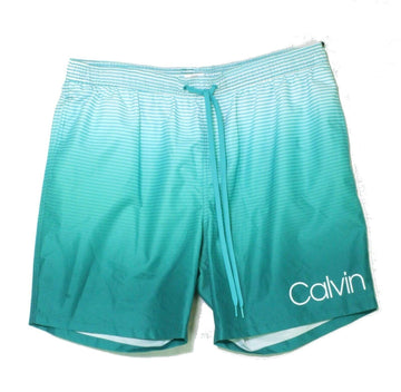 Calvin Klein Men's Quick-Dry Uv 50+Stripe 7" Swim Trunks Green Size 2XL MSRP $60
