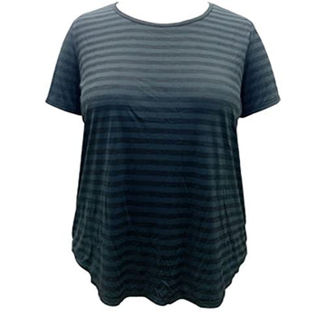 Ideology Women's Plus Size Shadow Stripe T-Shirt, Noir Size 1X