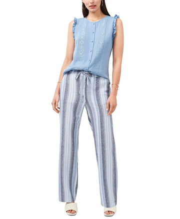 Vince Camuto Striped Tie-Waist Pants Blue Size S MSRP $89