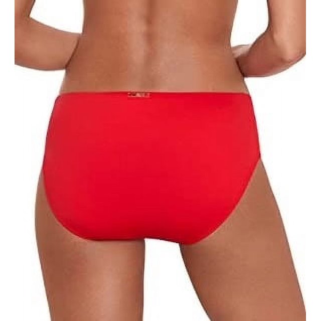 Ralph Lauren RED Beach Club Solid Mid-Rise V-Front Bikini Swim Bottom, Size 12