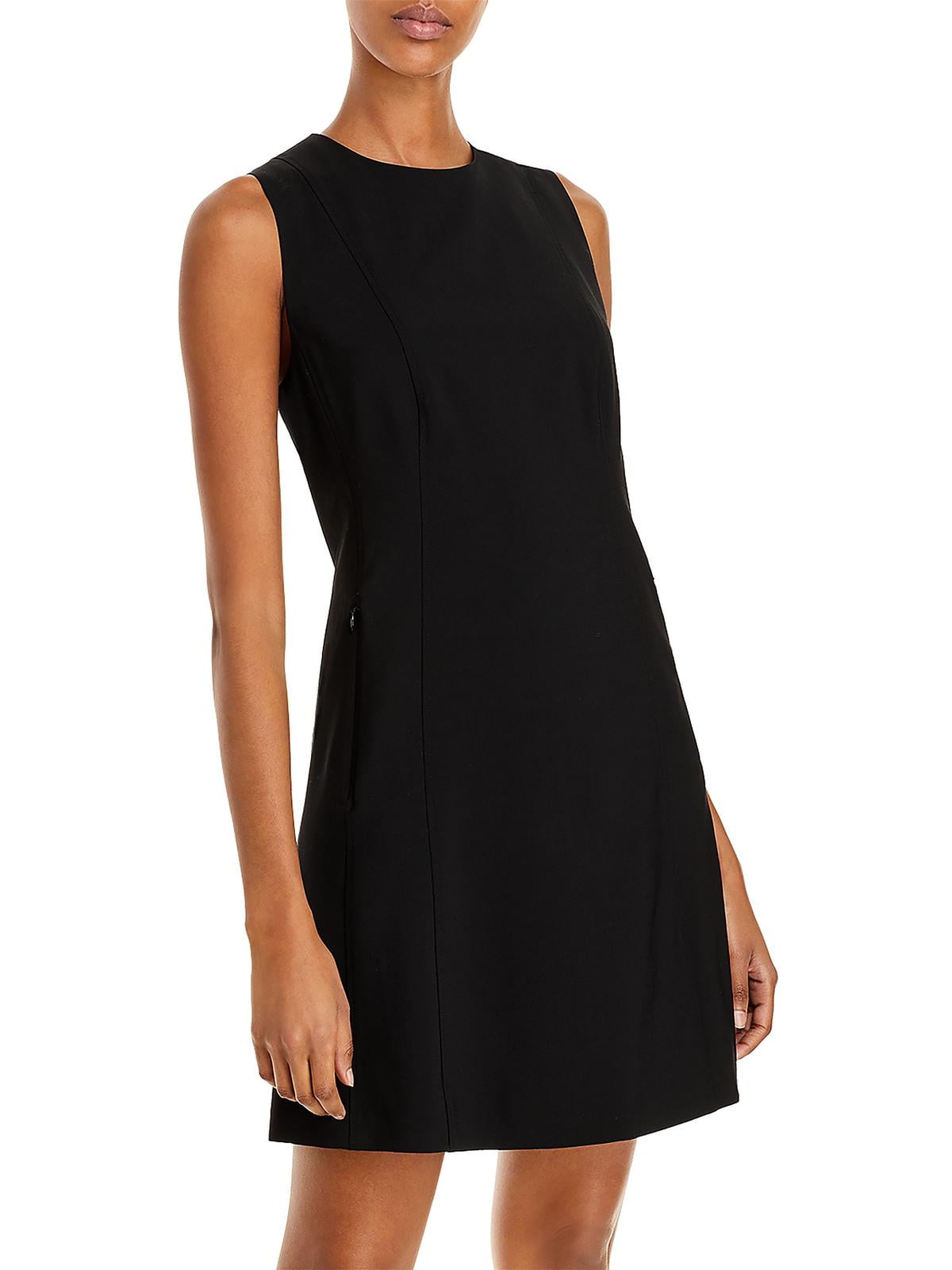 Theory Womens Helaina Wool Sleeveless Mini Dress Black Size 4