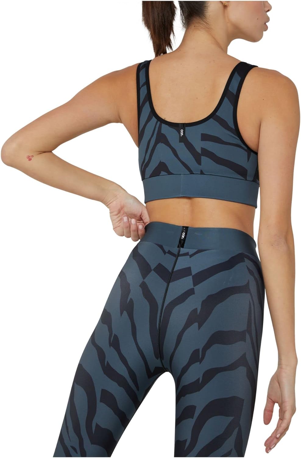 cor designed by Ultracor Wild Zebra Scoop Neck Bra Smoke Black Size XL