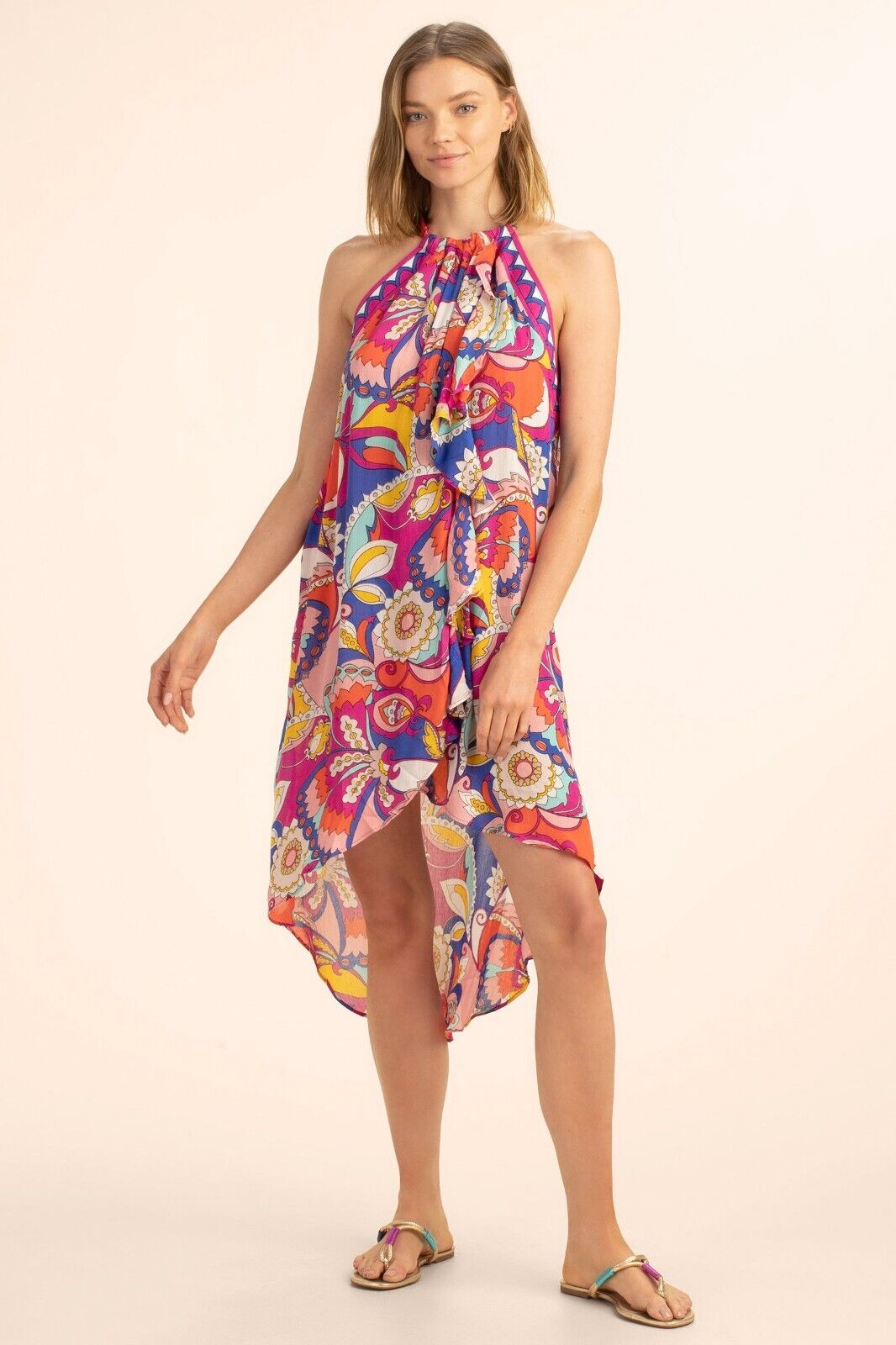 TRINA TURK SEVILLA MIDI DRESS Swimwear Cover-up Pink Size XS MSRP $162