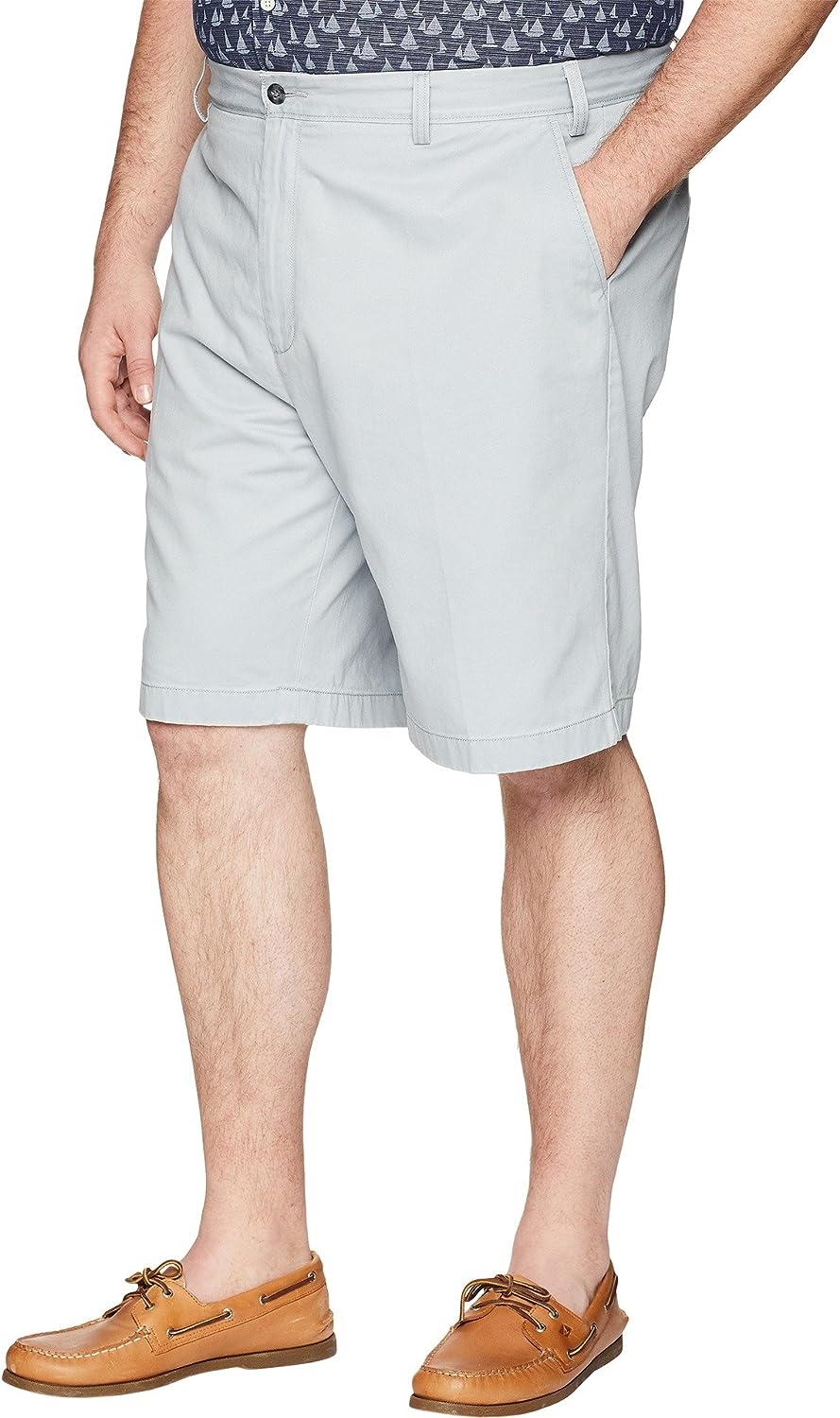 Nautica Men's Big and Tall Cotton Twill Chino Short Quarry Gray, Size 48W