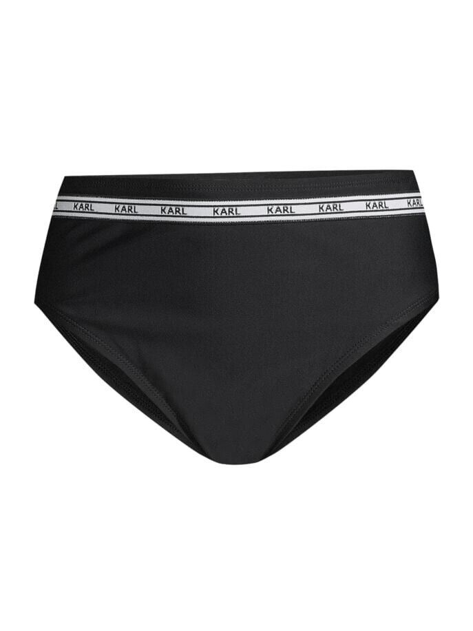 KARL LAGERFELD PARIS Cheeky High-Waist Bikini Bottom Black Size M MSRP $58
