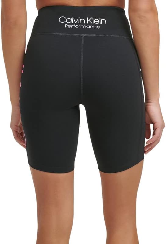 Calvin Klein Performance Women's Logo High-Waist Bike Shorts Black, X-Small