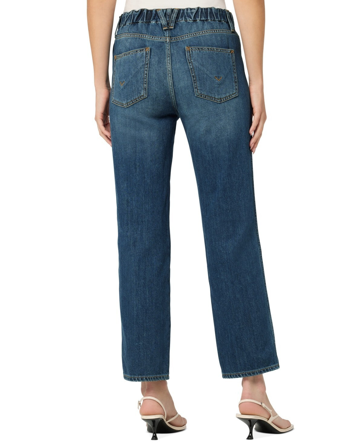 HUDSON Jeans Remi High Rise Straight Elastic Waistband Blue Size 32 MSRP $195