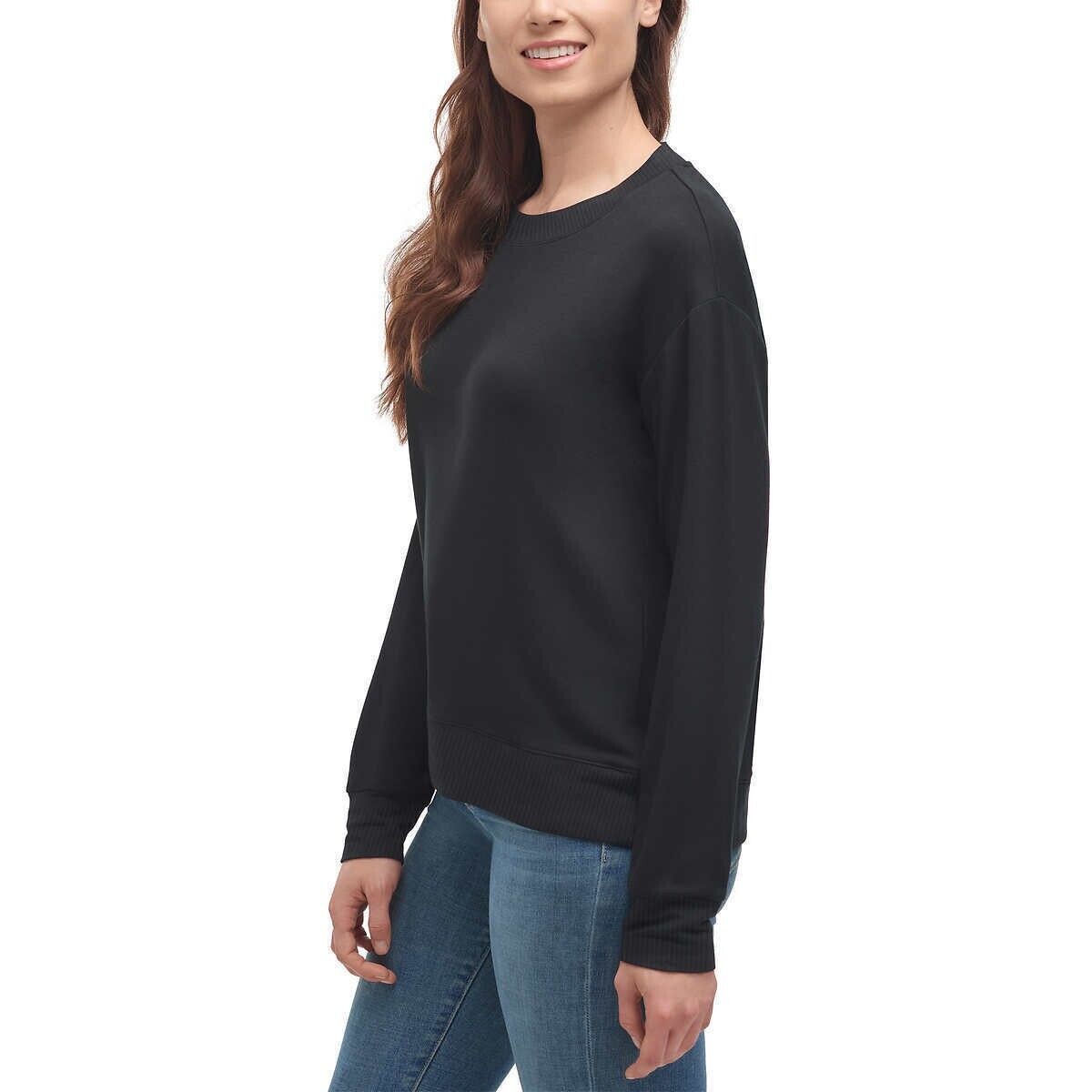 Splendid Womens Crewneck Long Sleeve Lightweight Pullover Top black Size XXL