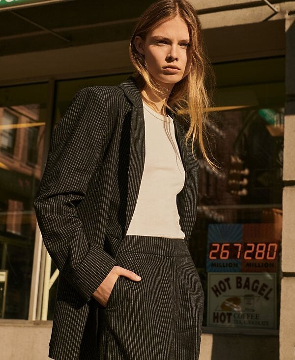 DKNY Women's Long-Sleeve Single-Button Blazer BLACK Size 12 MSRP $159