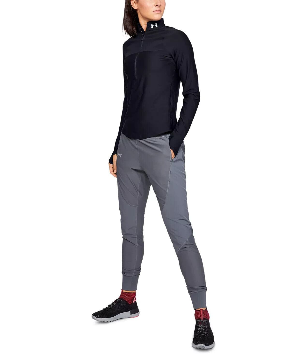 Under Armour Women's Qualifier Half-Zip Running Top Black Size M MSRP $65