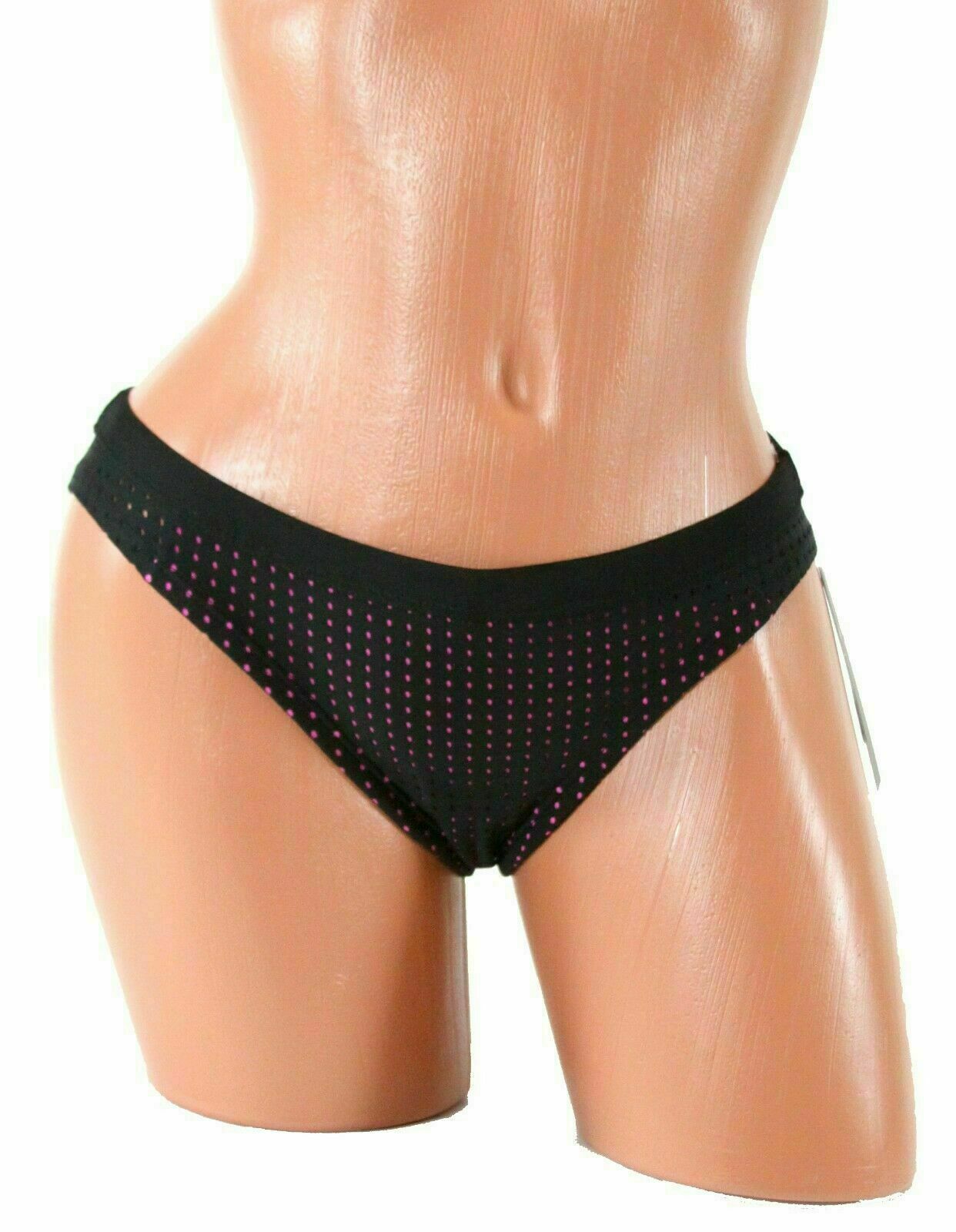 Nike Sport Women Mesh Bikini Bottoms Black Hot Pink Size XS
