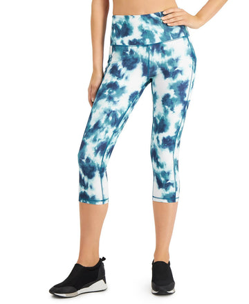 Ideology Tie-Dyed High-Waist Cropped Leggings women's blue Size XS MSRP $40
