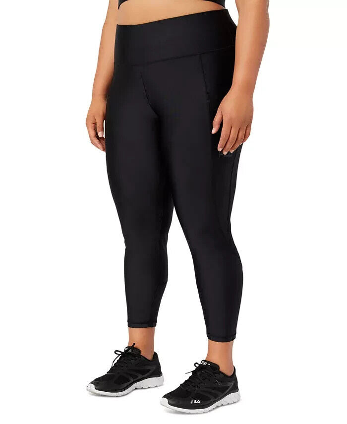FILA Women's Walk This Way 7/8 Leggings Black Pocket Plus Size 2X MSRP $52