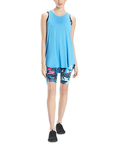 Josie Natori Women's Active Layering Elements Tank Top (Blue Calm, Medium)