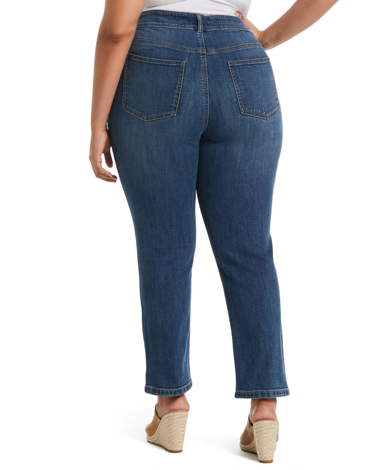 Rafaella Plus Size Modern Fit Straight Leg Ankle Jeans Blue Size 18W