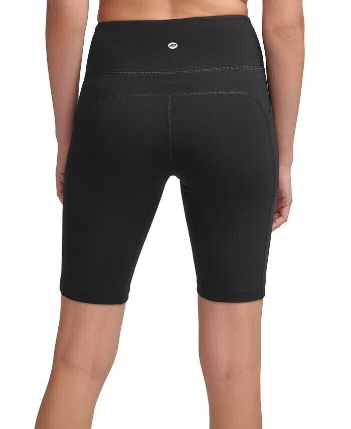 DKNY Logo-Graphic High-Waist Bike Shorts womens black Size S MSRP $40