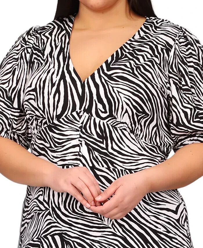 Michael Michael Kors Plus Size Animal Print Dress Black White Size 2X MSRP $125