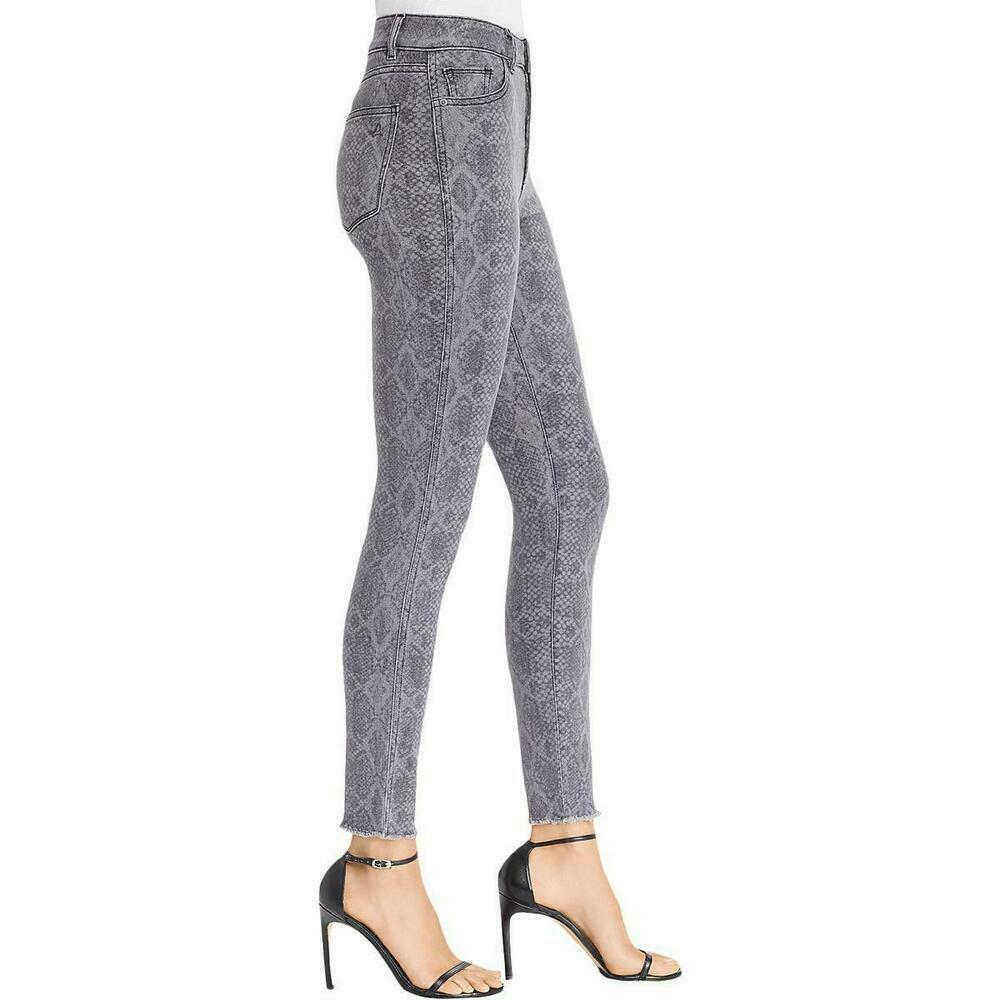 DL1961 Womens Farrow Ankle Jeans High Rise Animal Print Gray Size 32