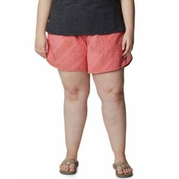 Columbia womens Plus Size 1X Orange Bogata Bay Printed Stretch Shorts MSRP $65