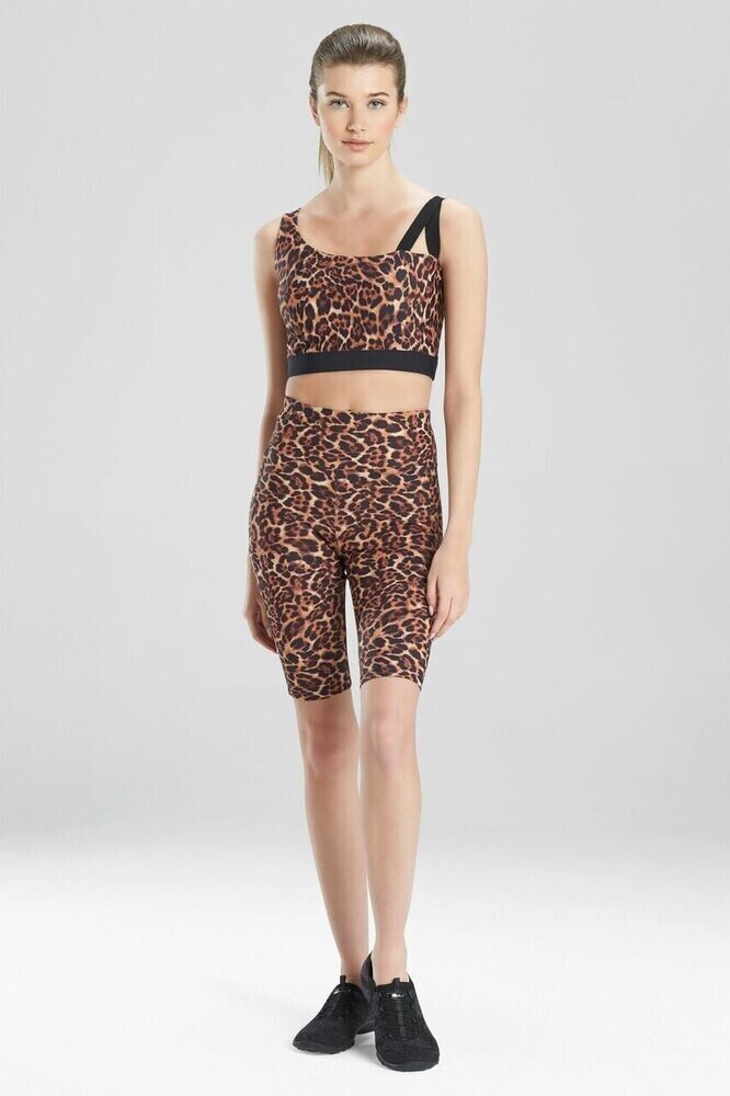 Josie Natori Womens Solstice Asymmetrical Cropped Top Brown Size L MSRP $52