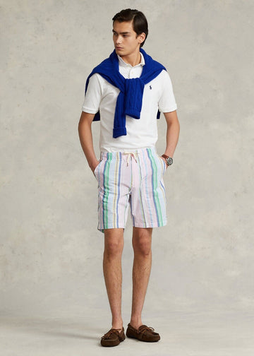 Polo Ralph Lauren 8-Inch Relaxed Fit Seersucker Short Pink Blue Size S MSRP $90