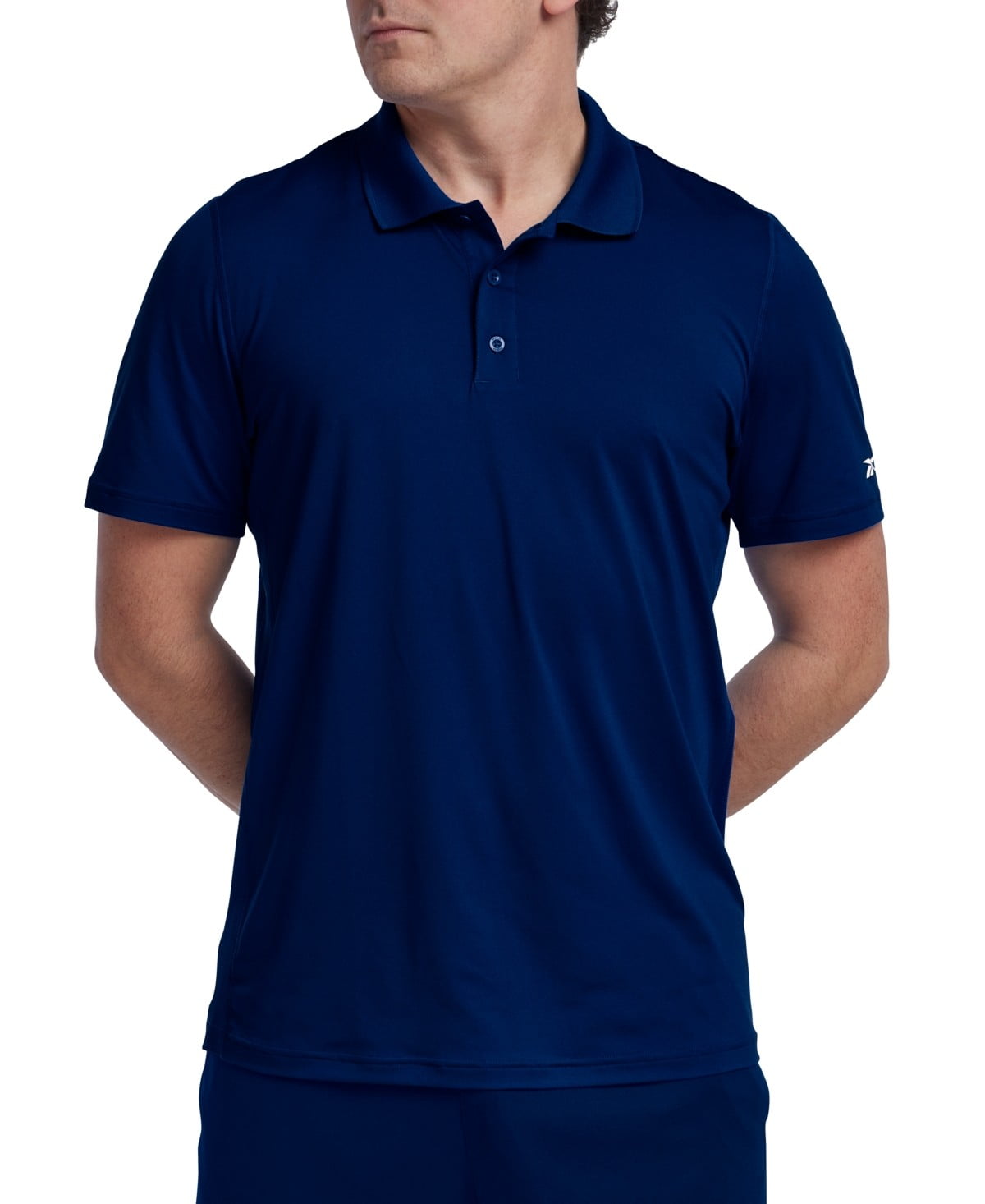 Reebok Men's Short Sleeve Performance Training Polo Shirt Navy Blue Size M