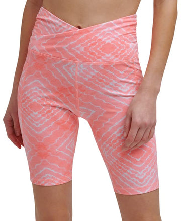 DKNY Sport Women's Shibori Bike Shorts (Atomic Shibori, Medium)