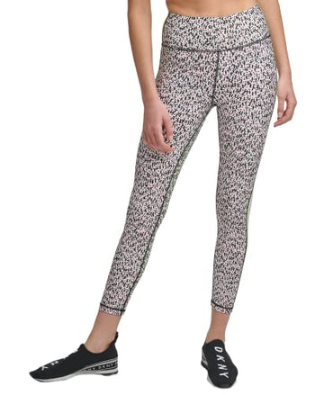 DKNY Performance Printed Side-Striped Leggings Sapphire Size XL