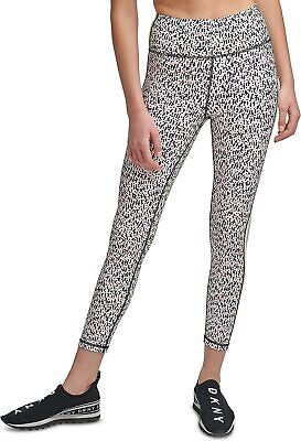 DKNY womens Printed Side-Striped Legging, Slate Heather, Size M MSRP $60