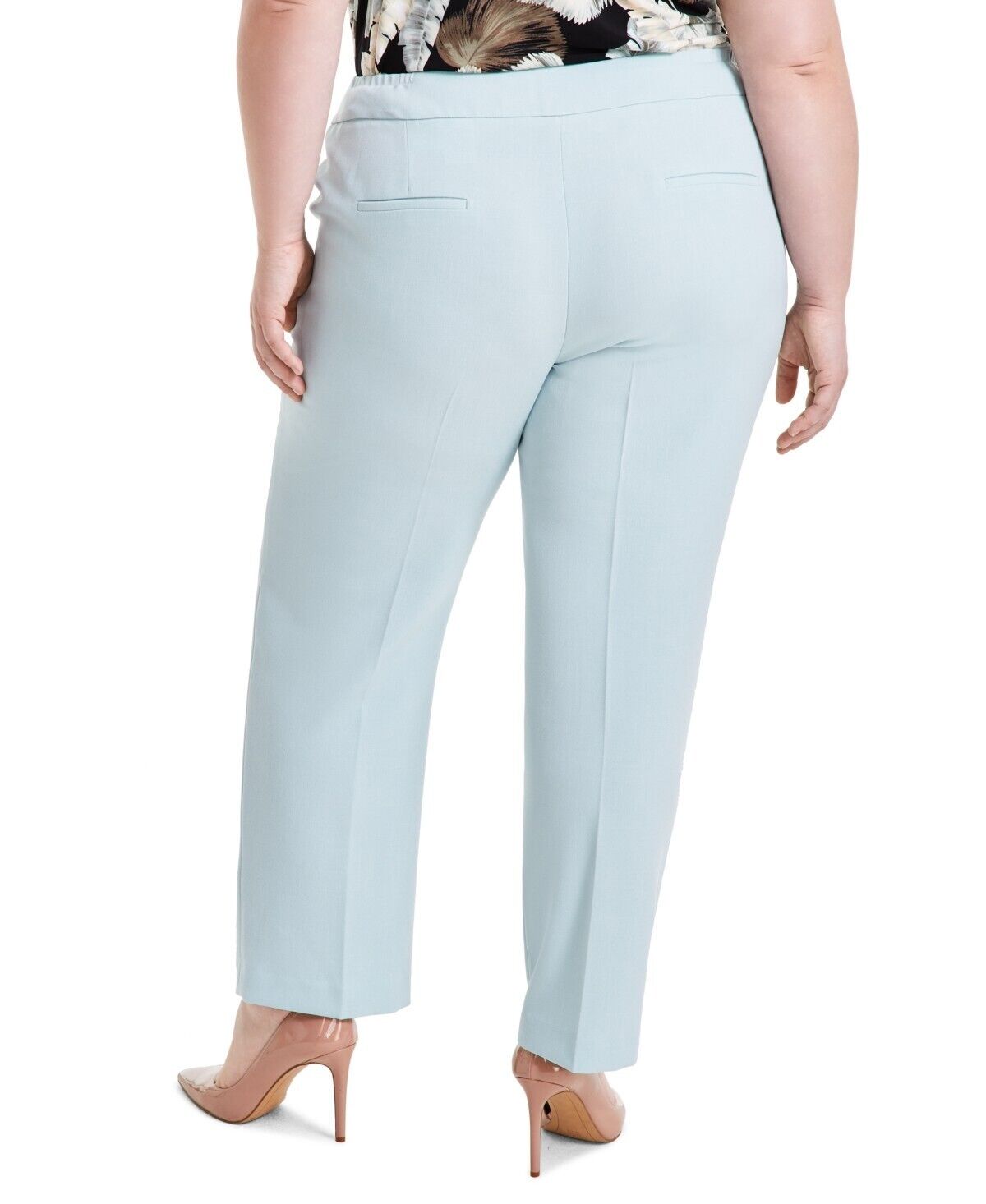 Kasper Plus Size Mid Rise Straight-Leg Fly-Front Pants BLUE Size 20W MSRP $89