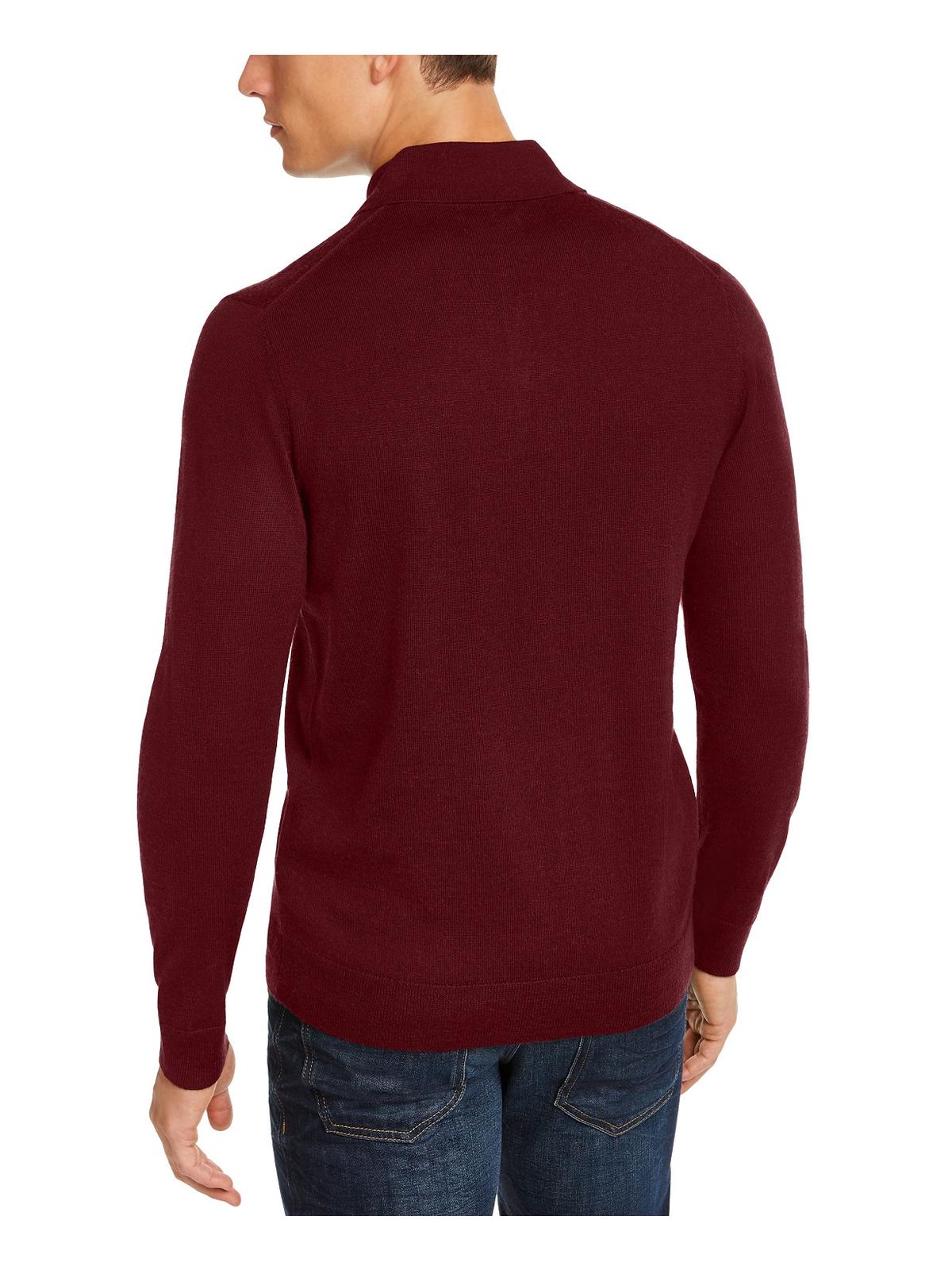 Club Room Mens Merino Wool Blend Polo Pullover Sweater Red Size M