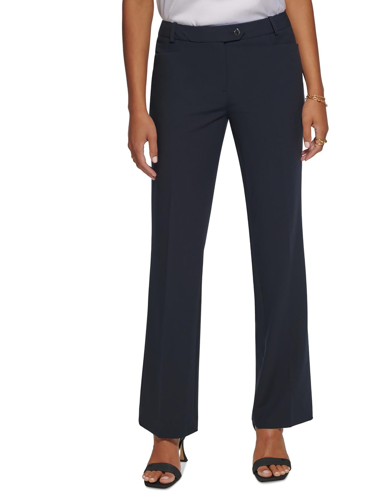 Calvin Klein Womens Low Rise Modern Fit Straight Leg Pants Navy Size 10