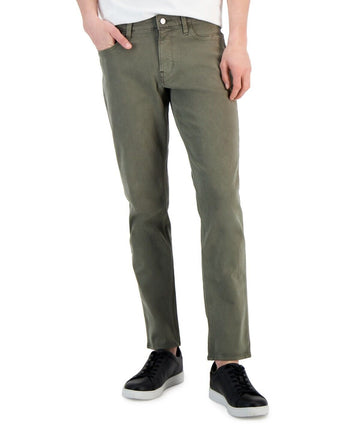 Michael Kors Men Slim Straight-Fit Acid Wash Parker Jeans Green Size 34x34 $108