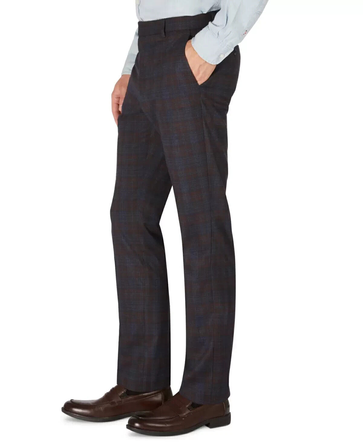 TOMMY HILFIGER Modern-Fit TH Flex Stretch Pants Size 36X32 Brown Navy MSRP $95