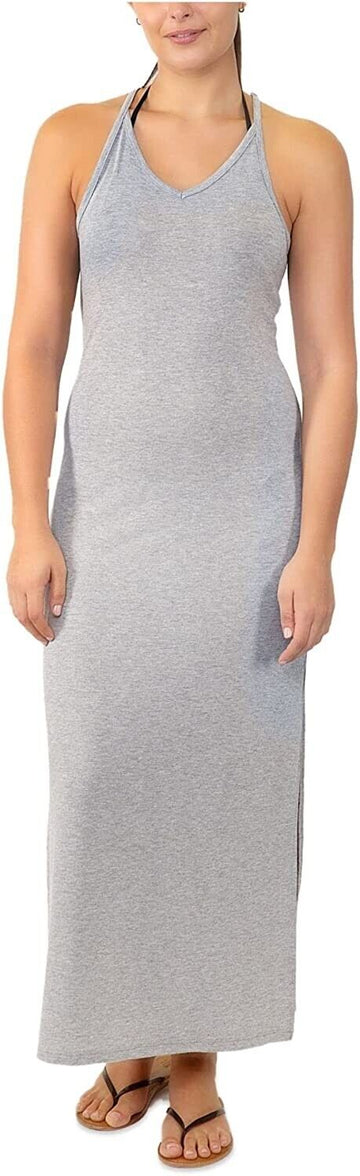 MIKEN Juniors' Racerback Maxi Cover-Up Dress Gray Size XL