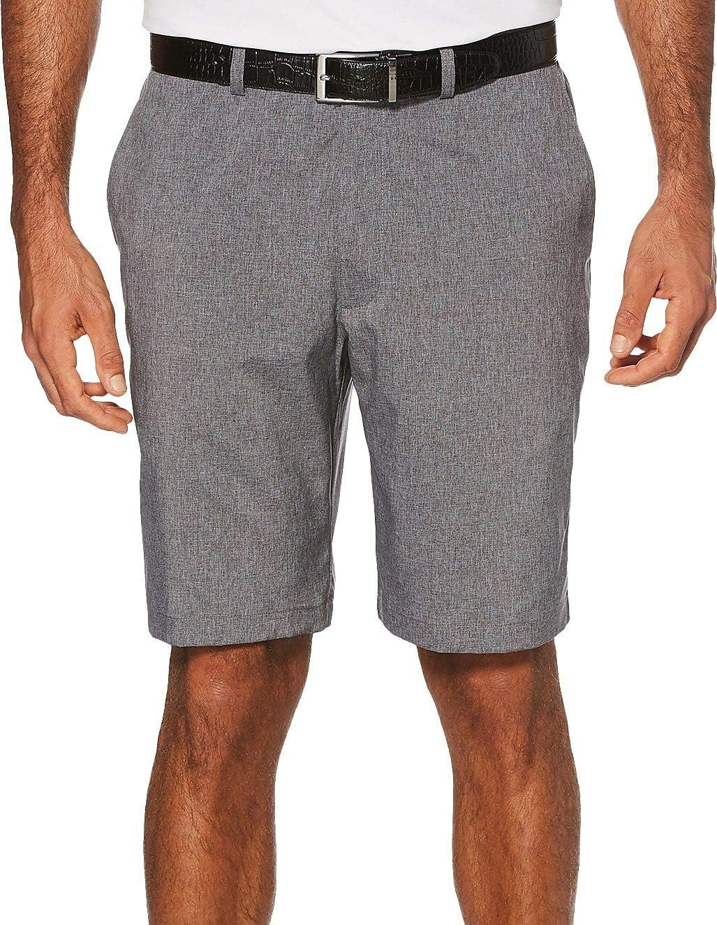PGA TOUR Men's Flat Front Heather Golf Short with Active Waistband 42 Regular Medium Grey Heather