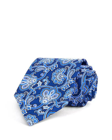 The Men's Store at Bloomingdale's Paisley Print Silk Classic Tie Blue MSRP $59